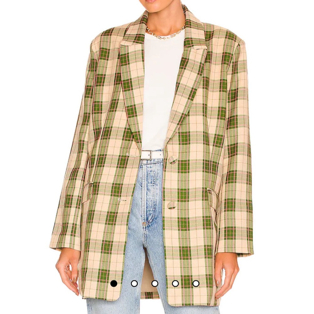 Bardot Sandie Blazer Dress in Green Check size US 2 NWT